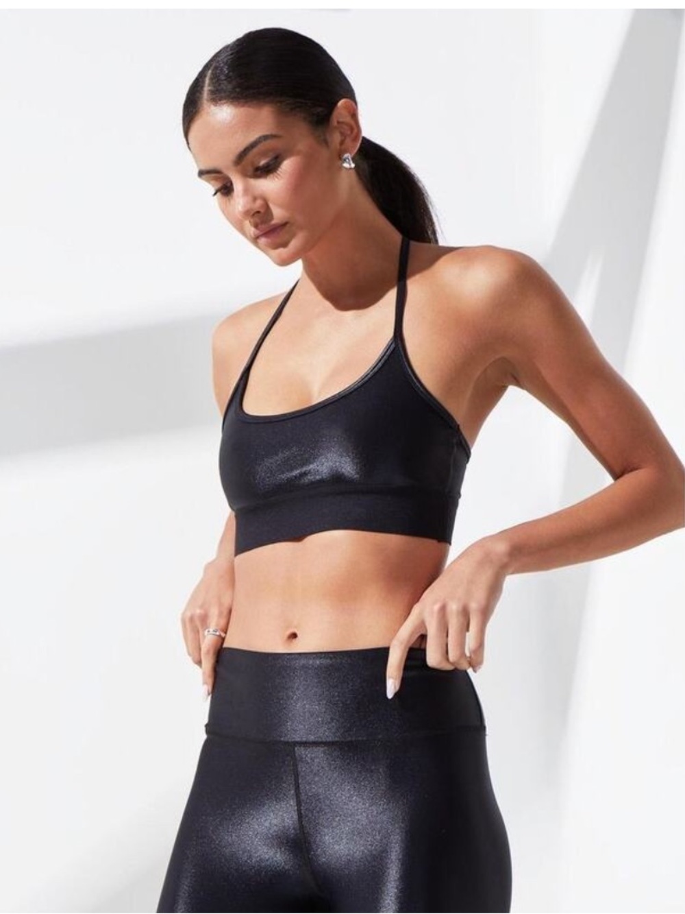 Noli liquid studio glossy black bra size medium
